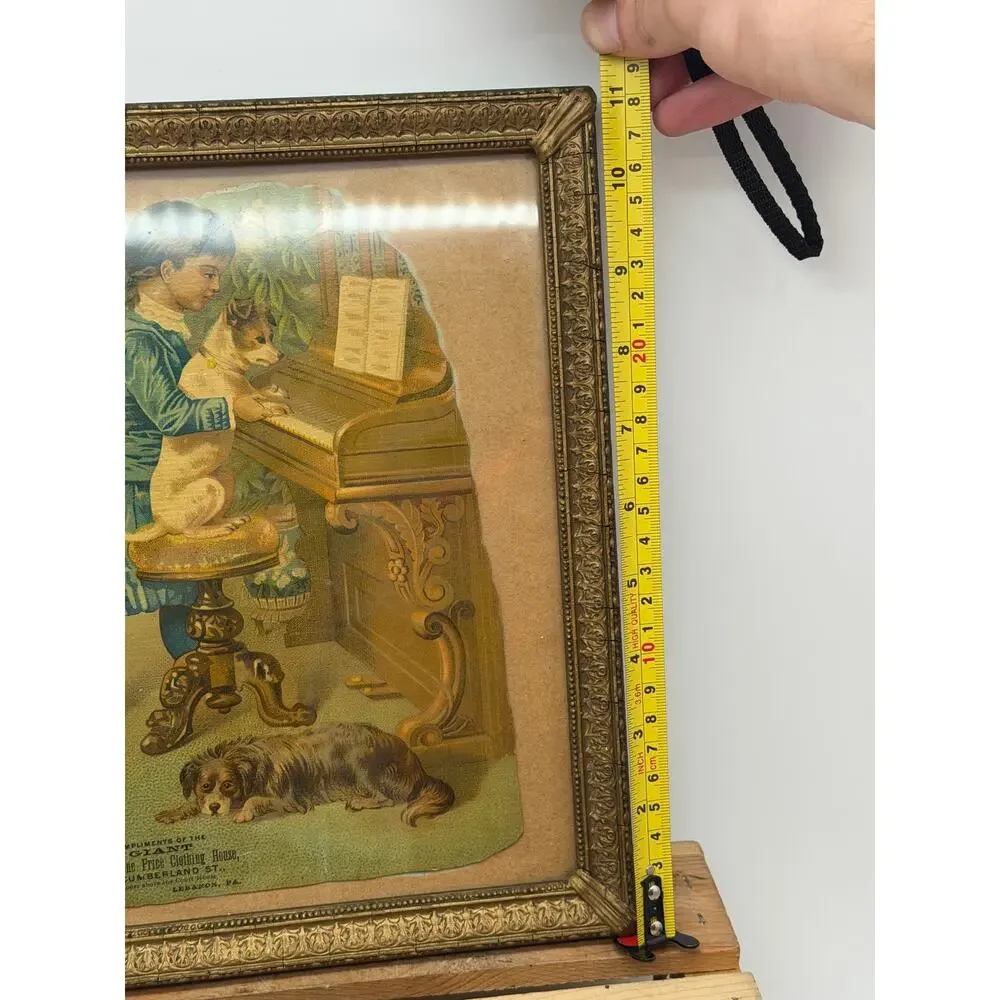 Antique Framed Victorian Advertising Trade Card Cut-Out –“The Giant